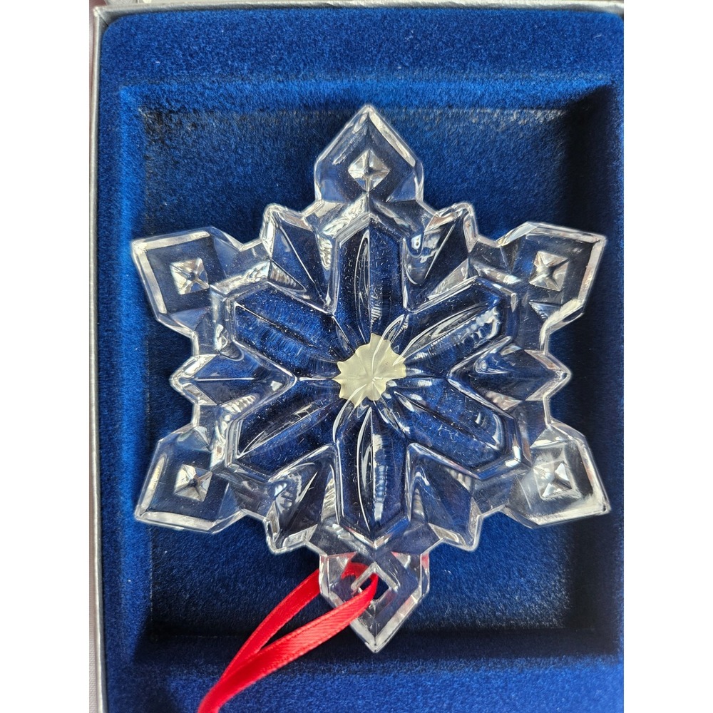 Mikasa Clear Crystal Snowflake Ornament Joyous Collection 3.5"